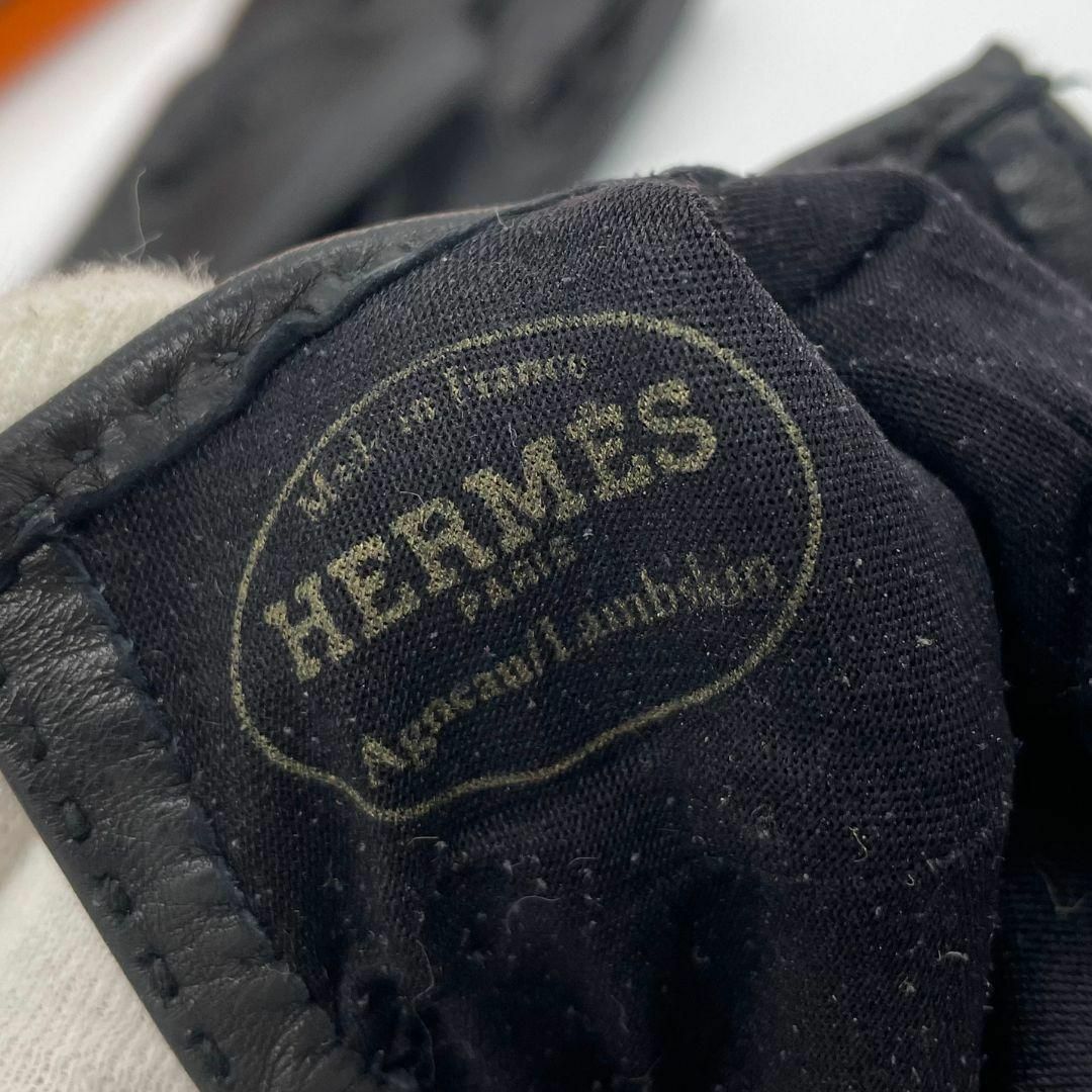 Hermes(エルメス)のHERMES エルメス ケリー グローブ　手袋 ブラック レザー レディースのファッション小物(手袋)の商品写真