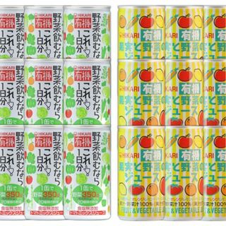 セール品★有機 野菜飲むならこれ！1日分＆果実と野菜のジュース(各９本180g)(ソフトドリンク)