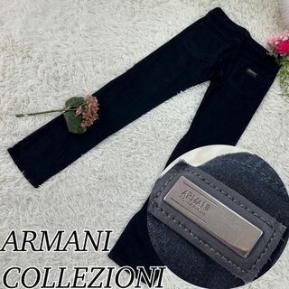 アルマーニ コレツィオーニ(ARMANI COLLEZIONI)のアルマーニコレツォーニ メンズ Sサイズ デニムパンツ 長ズボン ロゴプレート(デニム/ジーンズ)