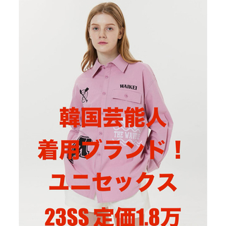 新品タグ付き！韓国系大人気ブランド　WaiKei ユニセックスシャツ ピンク 1(シャツ)