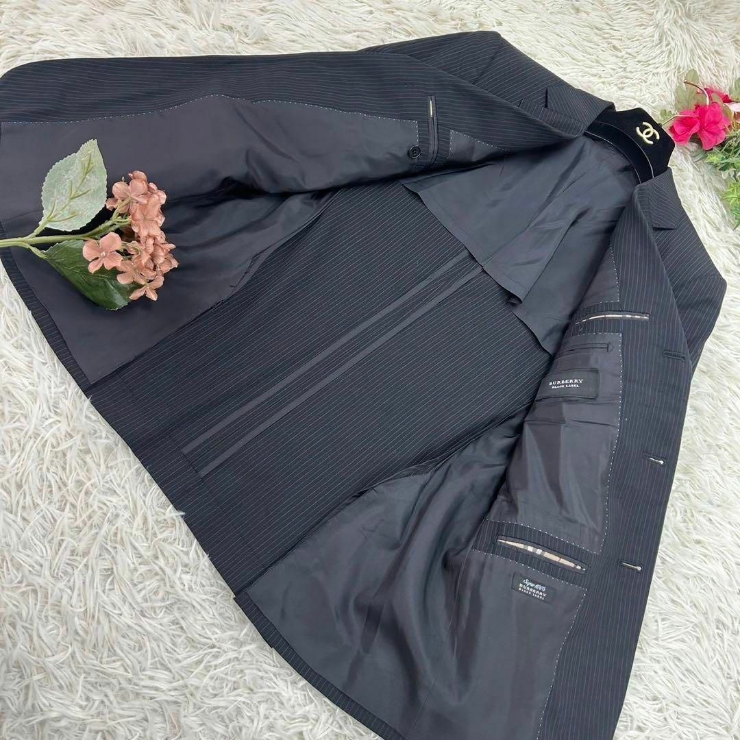 BURBERRY BLACK LABEL(バーバリーブラックレーベル)のバーバリーブラックレーベル メンズ スーツ ストライプ パンツ 青 ブルー メンズのスーツ(スーツジャケット)の商品写真