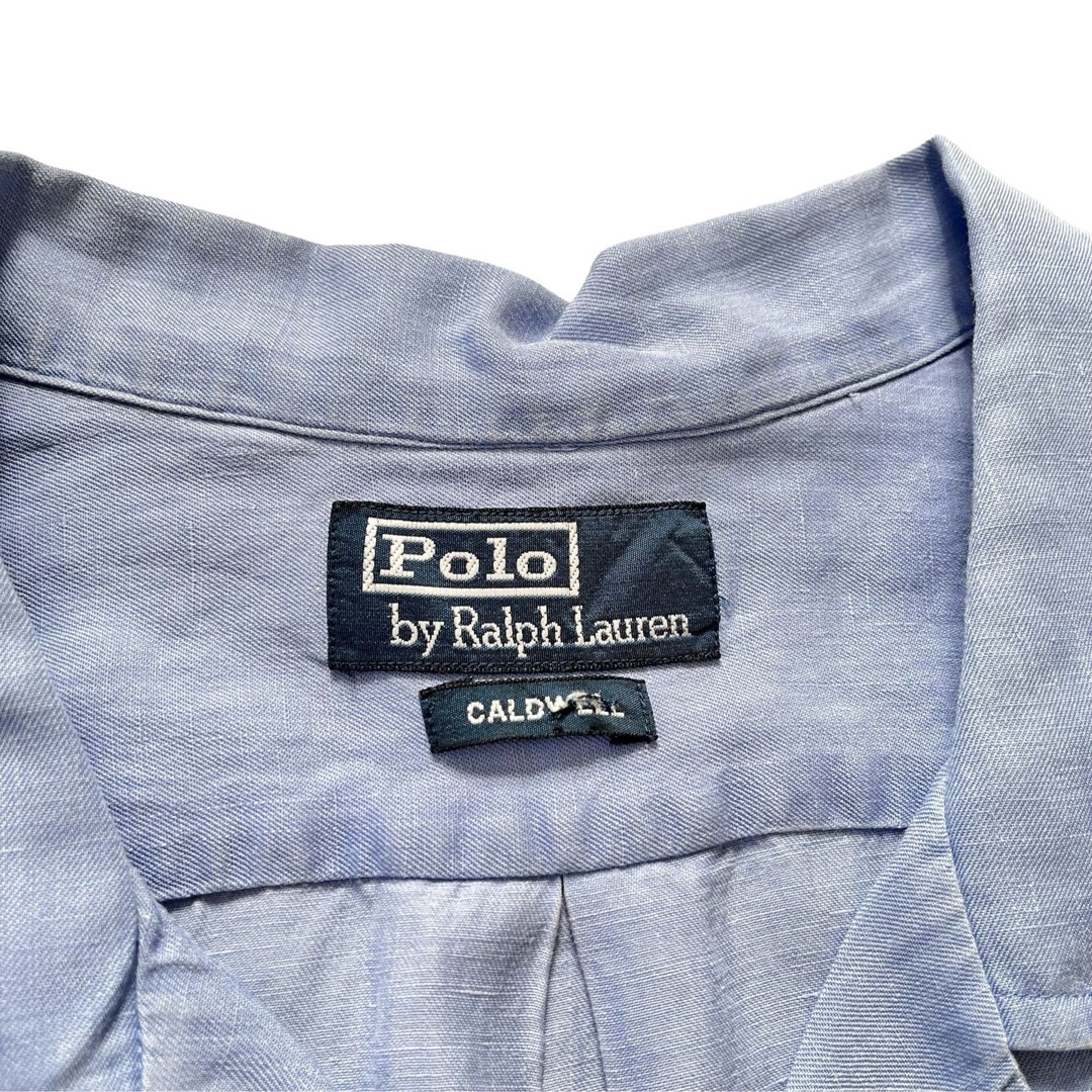 POLO RALPH LAUREN(ポロラルフローレン)の【90s】ポロラルフローレン CALDWELL リネン開襟シャツ サックスブルー メンズのトップス(シャツ)の商品写真