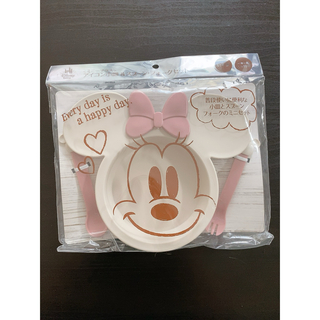 ディズニー(Disney)のお皿 スプーン&フォークセット ミニーちゃん/幼児 子供用(離乳食器セット)