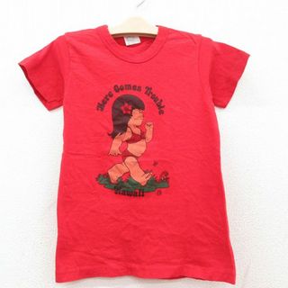 ヘインズ(Hanes)の古着 ヘインズ Hanes 半袖 ビンテージ Tシャツ キッズ ボーイズ 子供服 80年代 80s 女の子 ハワイ コットン クルーネック USA製 赤 レッド 【spe】 23may16(シャツ/カットソー)