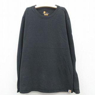 古着 カーハート Carhartt 長袖 Tシャツ キッズ ボーイズ 子供服 コットン クルーネック 黒 ブラック 23may16