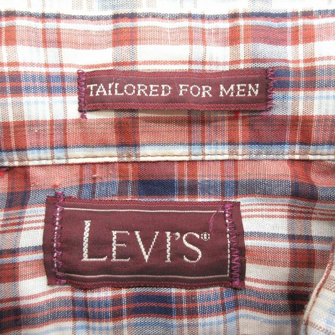 Levi's(リーバイス)のL★古着 リーバイス Levis 長袖 ブランド シャツ メンズ 80年代 80s 赤 レッド チェック 23may17 中古 トップス メンズのトップス(シャツ)の商品写真
