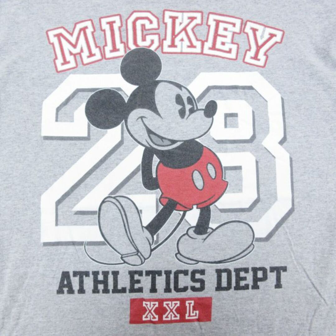 Disney(ディズニー)のL★古着 半袖 Tシャツ メンズ ディズニー DISNEY ミッキー MICKEY MOUSE クルーネック グレー 霜降り 23may17 中古 メンズのトップス(Tシャツ/カットソー(半袖/袖なし))の商品写真