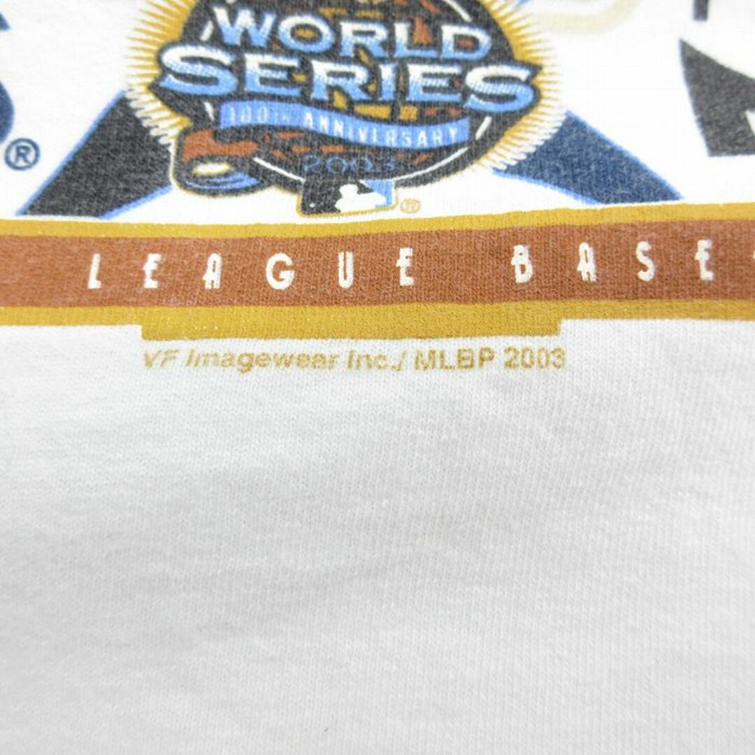 Lee(リー)のXL★古着 リー Lee 半袖 ビンテージ Tシャツ メンズ 00年代 00s MLB ニューヨークヤンキース フロリダマーリンズ 大きいサイズ コットン クルーネック 白 ホワイト メジャーリーグ ベースボール 野球 23may17 中古 メンズのトップス(Tシャツ/カットソー(半袖/袖なし))の商品写真