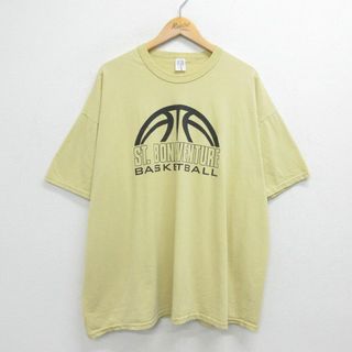 XL★古着 半袖 ビンテージ Tシャツ メンズ 00年代 00s セントボナベンチャーボニー バスケットボール 大きいサイズ クルーネック 黄 イエロー 23may18 中古(Tシャツ/カットソー(半袖/袖なし))