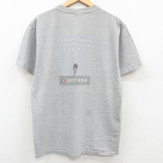 L★古着 半袖 ビンテージ Tシャツ メンズ 00年代 00s EMS 自転車 クルーネック グレー 霜降り 23may19 中古(Tシャツ/カットソー(半袖/袖なし))