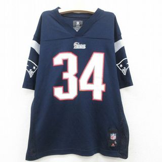 古着 半袖 フットボール Tシャツ キッズ ボーイズ 子供服 NFL ニューイングランドペイトリオッツ VEREEN Vネック 紺 ネイビー ユニフォーム ゲームシャツ アメフト スーパーボウル 23may26(シャツ/カットソー)