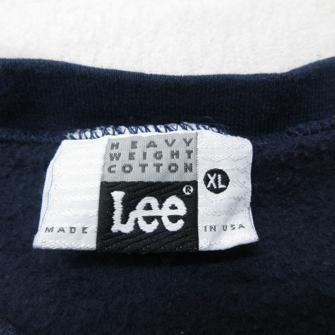 Lee(リー)のXL★古着 リー Lee 長袖 スウェット メンズ 90年代 90s HEARTLAND PARKTOPEK 刺繍 大きいサイズ クルーネック USA製 紺 ネイビー 23may31 中古 スエット トレーナー トップス メンズのトップス(パーカー)の商品写真