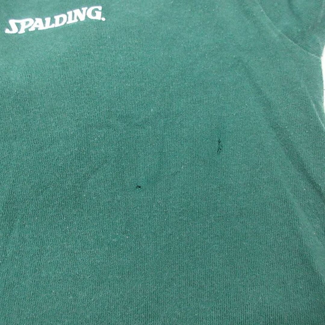 L★古着 スポルディング 半袖 ビンテージ Tシャツ メンズ 90年代 90s ワンポイントロゴ コットン クルーネック USA製 緑 グリーン 23may29 中古 メンズのトップス(Tシャツ/カットソー(半袖/袖なし))の商品写真