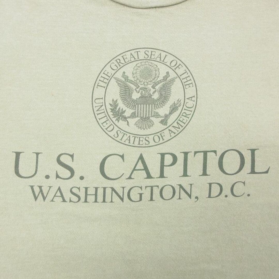 L★古着 半袖 ビンテージ Tシャツ メンズ 00年代 00s ワシントンD.C. ワシ コットン クルーネック USA製 薄緑系 グリーン 23may29 中古 メンズのトップス(Tシャツ/カットソー(半袖/袖なし))の商品写真