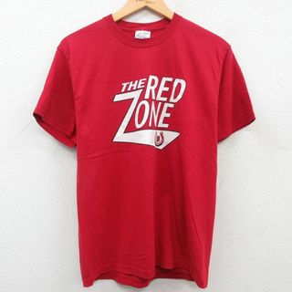 ヘインズ(Hanes)のM★古着 ヘインズ Hanes 半袖 ビンテージ Tシャツ メンズ 00年代 00s THE RED ZONE クルーネック 赤 レッド 23may31 中古(Tシャツ/カットソー(半袖/袖なし))