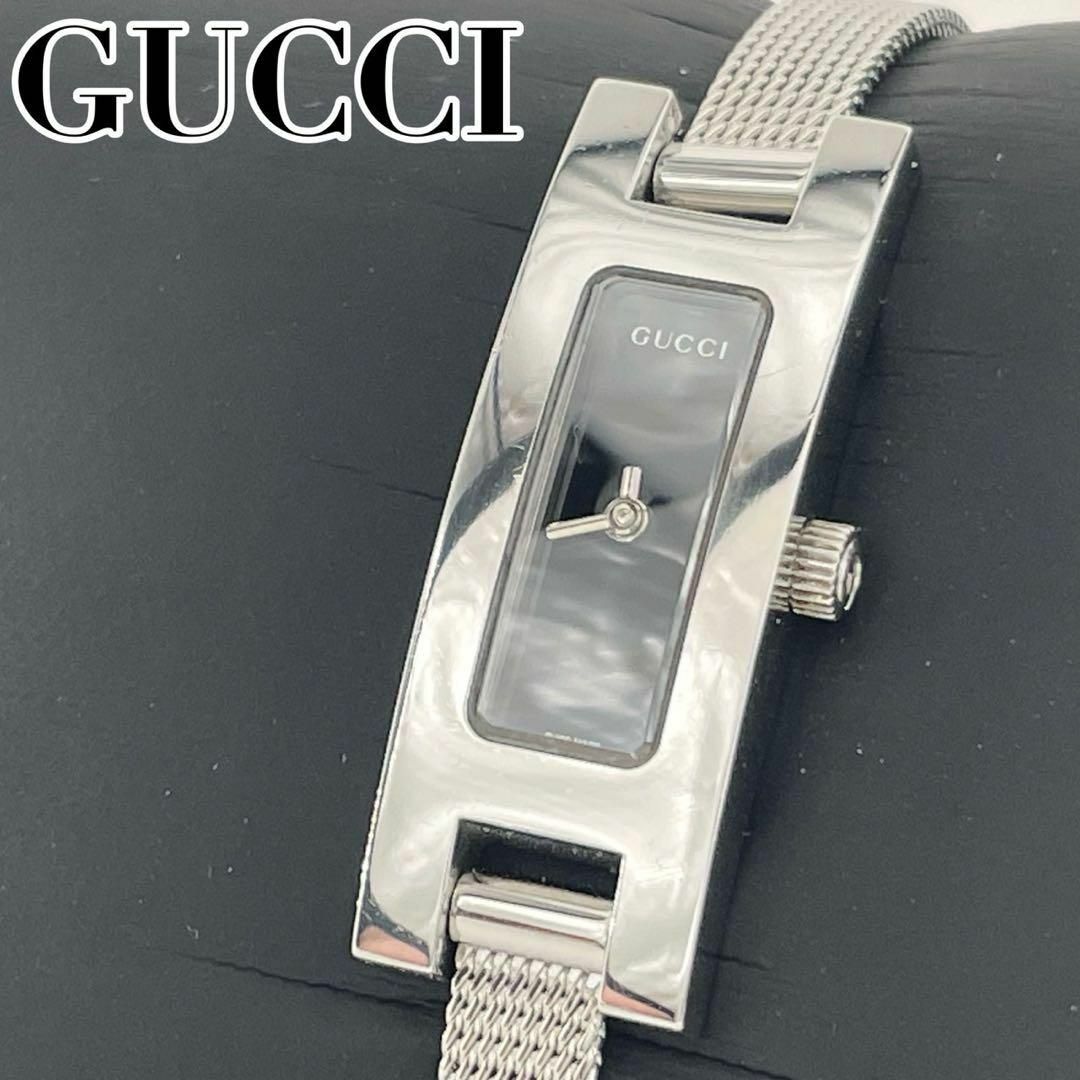 Gucci(グッチ)のGUCCI レディース　w3 腕時計 クオーツ SS ブラック文字盤 3900L メンズの時計(腕時計(アナログ))の商品写真