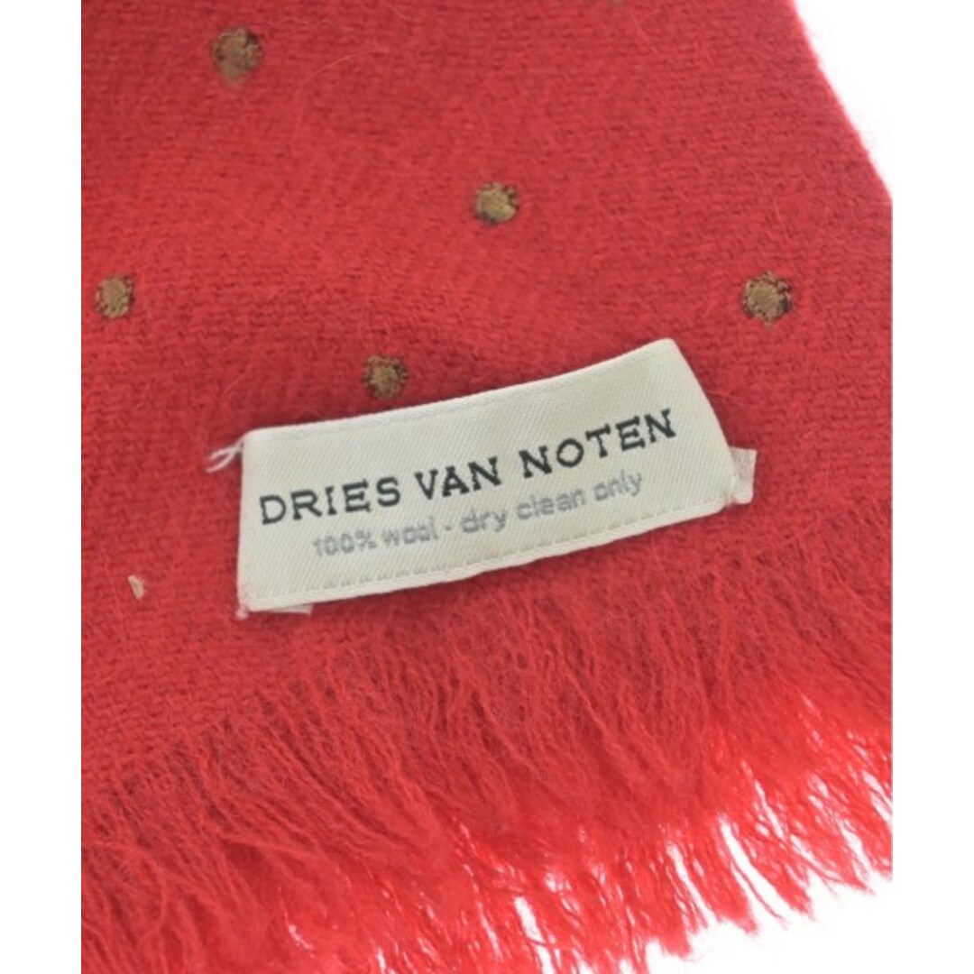 DRIES VAN NOTEN(ドリスヴァンノッテン)のDRIES VAN NOTEN ドリスヴァンノッテン マフラー - 赤 【古着】【中古】 レディースのファッション小物(マフラー/ショール)の商品写真