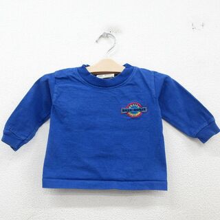 古着 長袖 ビンテージ Tシャツ キッズ ボーイズ 子供服 90年代 90s OKIE DOKIE コットン クルーネック USA製 青 ブルー 23jun02(シャツ/カットソー)