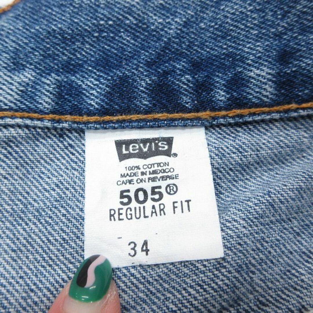 Levi's(リーバイス)のW31★古着 リーバイス Levis 505 ショート パンツ ショーツ メンズ 00年代 00s コットン 紺 ネイビー デニム 【spe】 23jun09 中古 ボトムス 短パン ショーパン ハーフ メンズのパンツ(ワークパンツ/カーゴパンツ)の商品写真