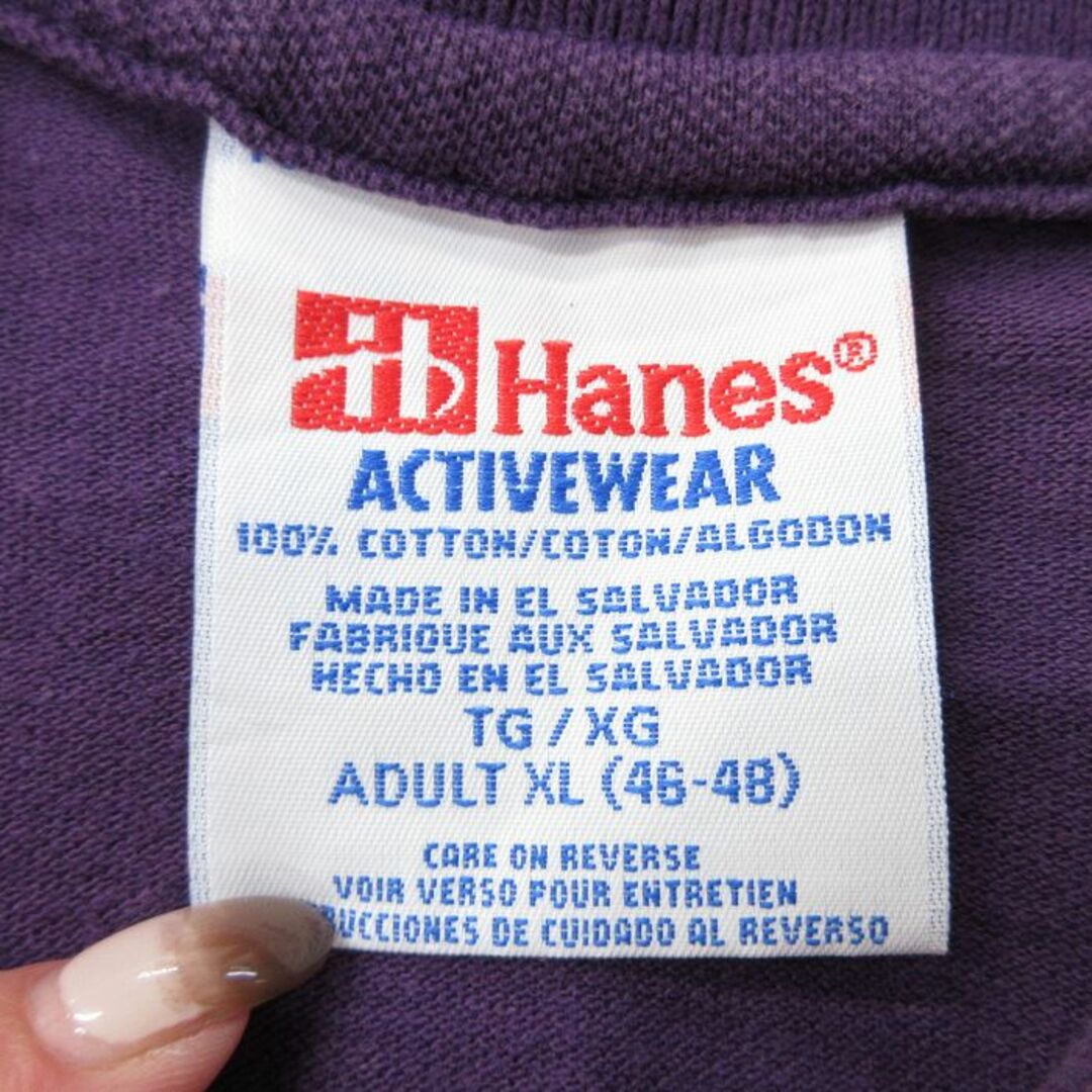 Hanes(ヘインズ)のXL★古着 ヘインズ Hanes 半袖 ポロ シャツ メンズ 90年代 90s 鹿の子 コットン 紫 パープル 23jun06 中古 トップス メンズのトップス(ポロシャツ)の商品写真