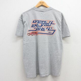 ノーフィアー(NO FEAR)のL★古着 ノーフィア 半袖 ビンテージ Tシャツ メンズ 00年代 00s 車 クルーネック グレー 霜降り 23jun07 中古(Tシャツ/カットソー(半袖/袖なし))