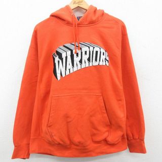 XL★古着 長袖 スウェット パーカー メンズ WARRIORS オレンジ 23jun01 中古 スエット トレーナー トップス(パーカー)