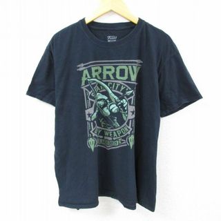 アロー(ARROW)のXL★古着 アロー 半袖 Tシャツ メンズ コットン クルーネック 黒 ブラック 23jun01 中古(Tシャツ/カットソー(半袖/袖なし))