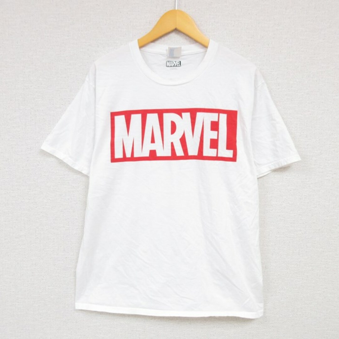 MARVEL(マーベル)のL★古着 半袖 Tシャツ メンズ マーベル コットン クルーネック 白 ホワイト 23jun06 中古 メンズのトップス(Tシャツ/カットソー(半袖/袖なし))の商品写真