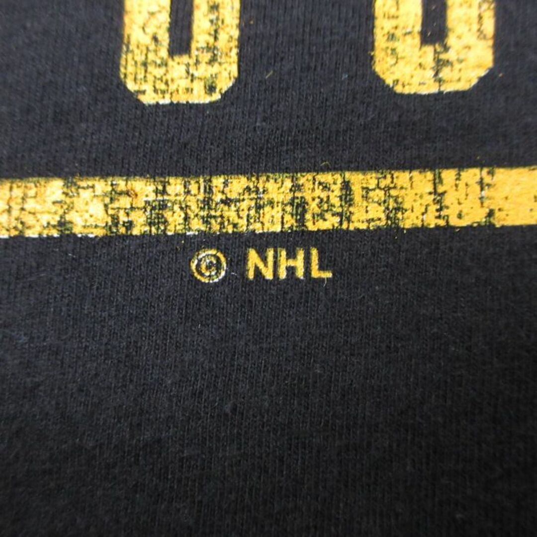 Hanes(ヘインズ)のXL★古着 ヘインズ Hanes 半袖 Tシャツ メンズ NHL ピッツバーグペンギンズ 大きいサイズ コットン クルーネック 黒 ブラック アイスホッケー 23jun09 中古 メンズのトップス(Tシャツ/カットソー(半袖/袖なし))の商品写真