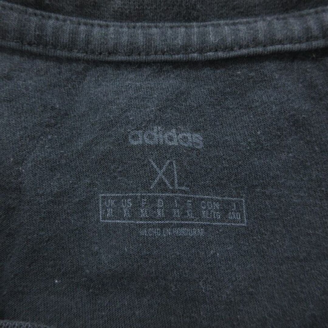 adidas(アディダス)のXL★古着 アディダス adidas 半袖 ブランド Tシャツ メンズ ビッグロゴ 大きいサイズ コットン クルーネック 黒 ブラック 23jun03 中古 メンズのトップス(Tシャツ/カットソー(半袖/袖なし))の商品写真