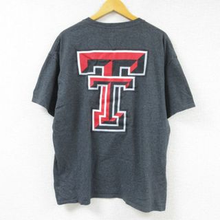 チャンピオン(Champion)のXL★古着 チャンピオン champion 半袖 ブランド Tシャツ メンズ テキサステック 大きいサイズ クルーネック 濃グレー 霜降り 23jun06 中古(Tシャツ/カットソー(半袖/袖なし))