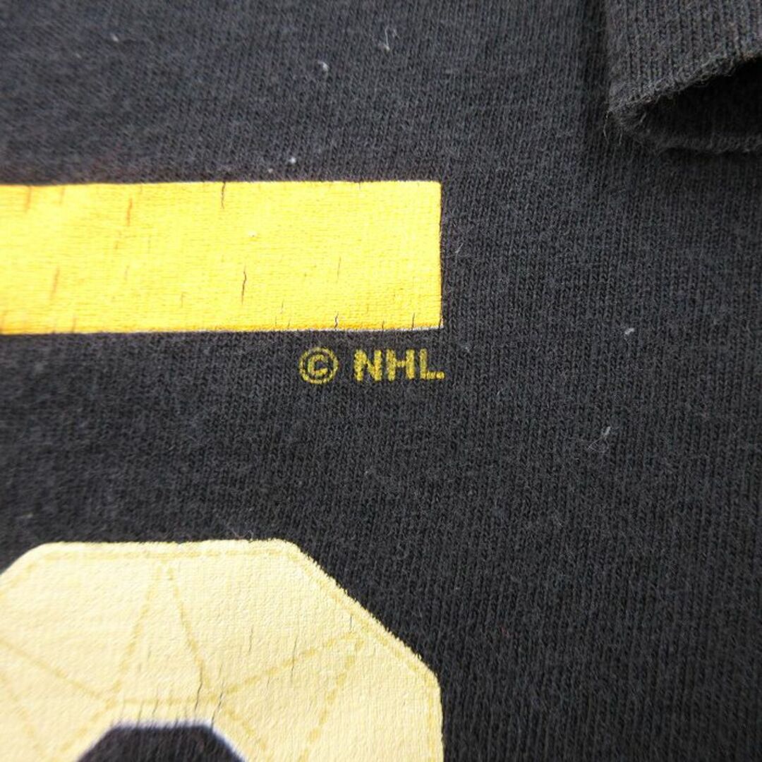 Reebok(リーボック)のXL★古着 リーボック REEBOK 半袖 ブランド Tシャツ メンズ NHL ボストンブルーインズ ワンポイントロゴ 大きいサイズ コットン クルーネック 黒 ブラック アメフト スーパーボウル 23jun07 中古 メンズのトップス(Tシャツ/カットソー(半袖/袖なし))の商品写真