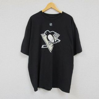 リーボック(Reebok)のXL★古着 リーボック REEBOK 半袖 ブランド Tシャツ メンズ NHL ピッツバーグペンギンズ マークアンドレフルーリー 29 大きいサイズ コットン クルーネック 黒 ブラック アイスホッケー 23jun01 中古(Tシャツ/カットソー(半袖/袖なし))