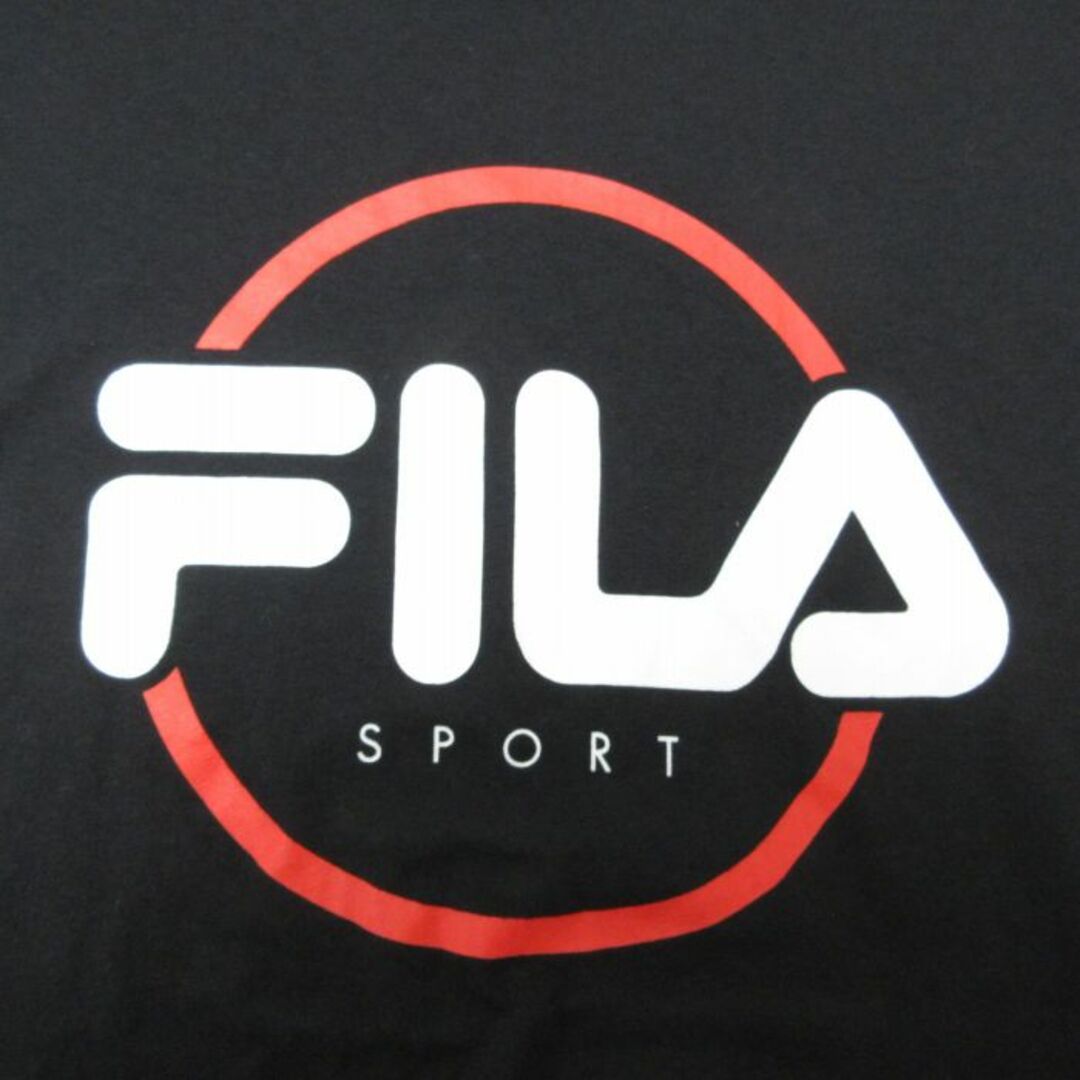 FILA(フィラ)のXL★古着 フィラ FILA 半袖 ブランド Tシャツ メンズ ビッグロゴ クルーネック 黒 ブラック 23jun09 中古 メンズのトップス(Tシャツ/カットソー(半袖/袖なし))の商品写真