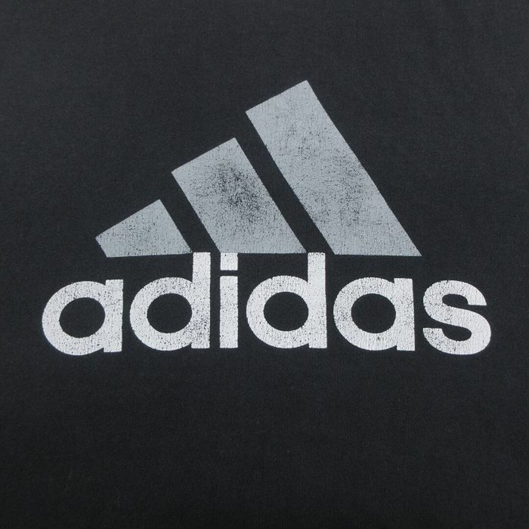 adidas(アディダス)のL★古着 アディダス adidas 半袖 ビンテージ Tシャツ メンズ 00年代 00s ビッグロゴ コットン クルーネック 黒 ブラック 23jun01 中古 メンズのトップス(Tシャツ/カットソー(半袖/袖なし))の商品写真