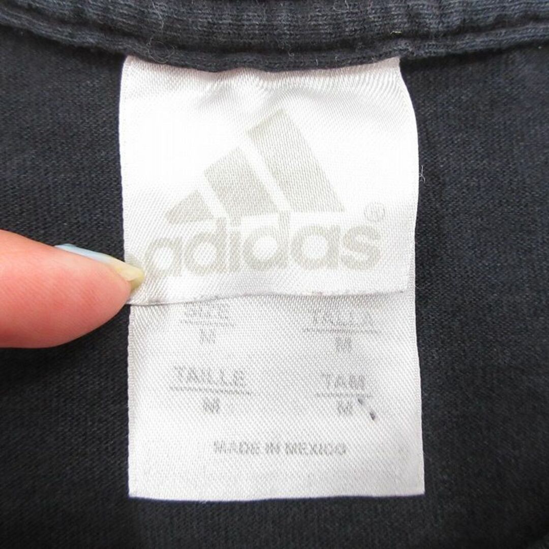 adidas(アディダス)のL★古着 アディダス adidas 半袖 ビンテージ Tシャツ メンズ 00年代 00s ビッグロゴ コットン クルーネック 黒 ブラック 23jun01 中古 メンズのトップス(Tシャツ/カットソー(半袖/袖なし))の商品写真