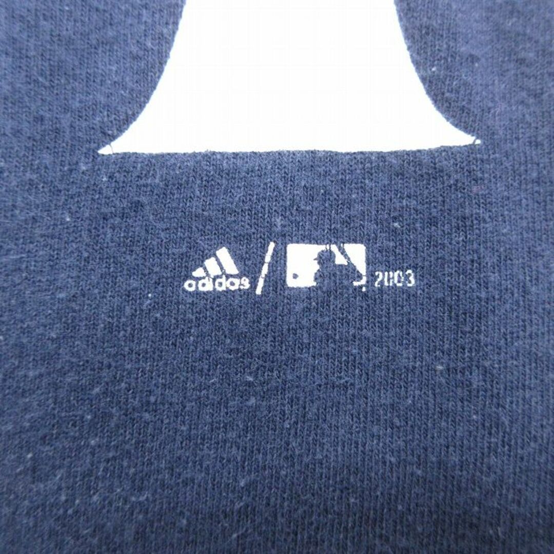 adidas(アディダス)のXL★古着 アディダス adidas 半袖 ビンテージ Tシャツ メンズ 00年代 00s MLB ニューヨークヤンキース コットン クルーネック 紺 ネイビー メジャーリーグ ベースボール 野球 23jun02 中古 メンズのトップス(Tシャツ/カットソー(半袖/袖なし))の商品写真