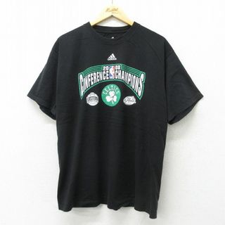 アディダス(adidas)のXL★古着 アディダス adidas 半袖 ビンテージ Tシャツ メンズ 00年代 00s NBA ボストンセルティックス クルーネック USA製 黒 ブラック 23jun02 中古(Tシャツ/カットソー(半袖/袖なし))