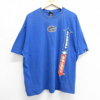 スターター(STARTER)のXL★古着 スターター STARTER 半袖 ビンテージ Tシャツ メンズ 00年代 00s フロリダゲイターズ フットボール 大きいサイズ コットン クルーネック 青 ブルー 23jun03 中古(Tシャツ/カットソー(半袖/袖なし))