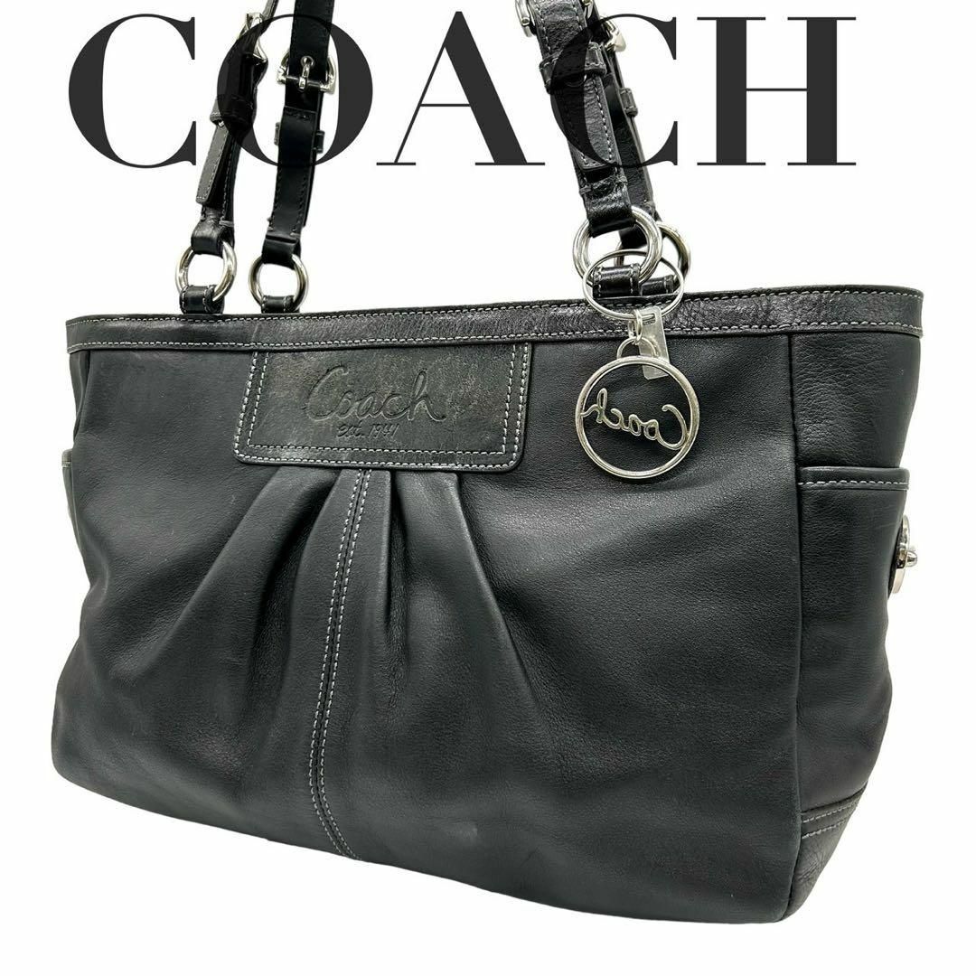 COACH(コーチ)のCOACH コーチ　s57 レザー　F13759 トートバッグ　肩掛け　ブラック レディースのバッグ(トートバッグ)の商品写真