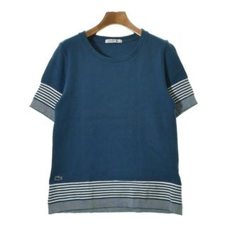 ラコステ(LACOSTE)のLACOSTE Tシャツ・カットソー 34(XS位) 青x白(ボーダー) 【古着】【中古】(カットソー(半袖/袖なし))