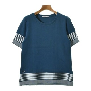 ラコステ(LACOSTE)のLACOSTE Tシャツ・カットソー 34(XS位) 青x白(ボーダー) 【古着】【中古】(カットソー(半袖/袖なし))