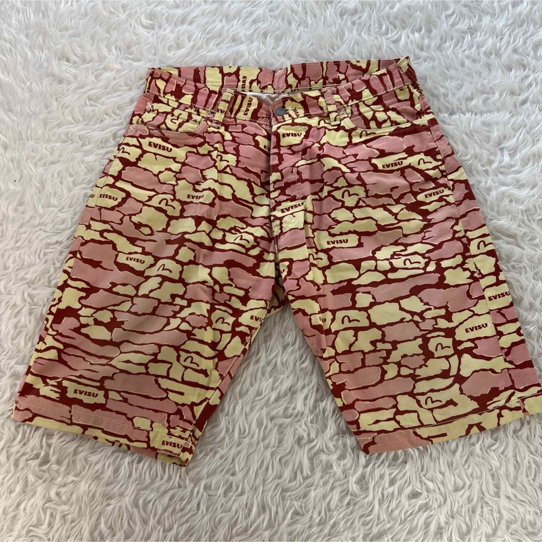 EVISU(エビス)のエヴィス エビス LOT2001 石垣迷彩総柄カモフラージュハーフショートパンツ メンズのパンツ(ショートパンツ)の商品写真