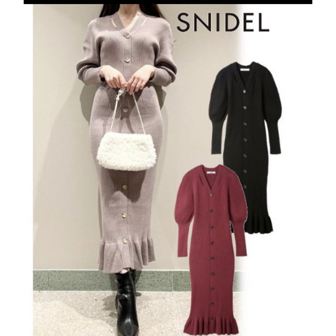 SNIDEL(スナイデル)の23FW SNIDEL フロントボタンニットワンピース レディースのワンピース(ロングワンピース/マキシワンピース)の商品写真