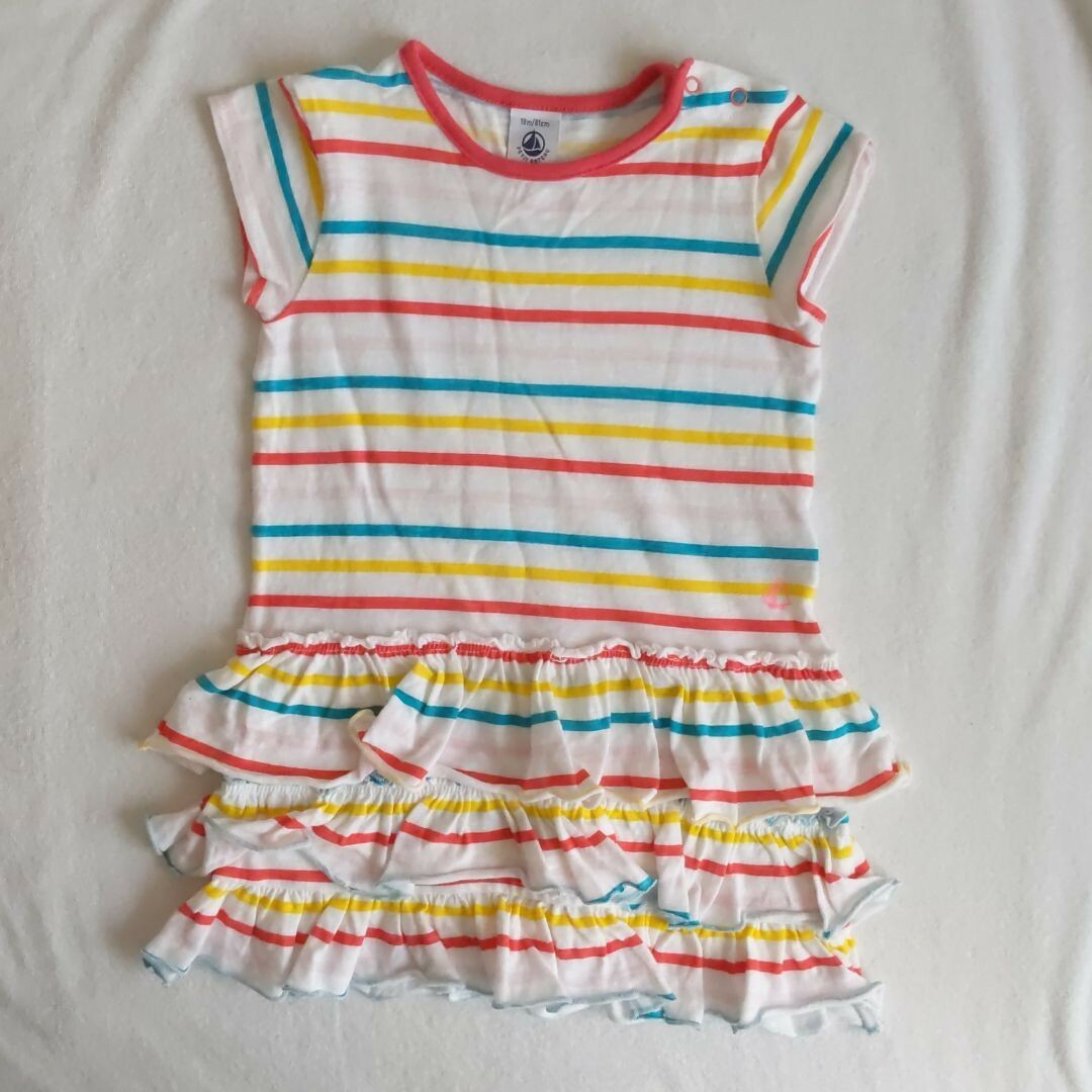 PETIT BATEAU(プチバトー)のお値下げ！プチバトー　チュニック　ワンピース　81 キッズ/ベビー/マタニティのベビー服(~85cm)(ワンピース)の商品写真