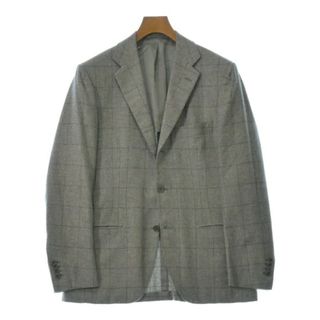 キトン(KITON)のKiton キトン カジュアルジャケット 46(M位) グレー(チェック) 【古着】【中古】(テーラードジャケット)