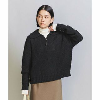 ビューティアンドユースユナイテッドアローズ(BEAUTY&YOUTH UNITED ARROWS)の【BLACK】ハーフジップ ニット プルオーバー(ニット/セーター)