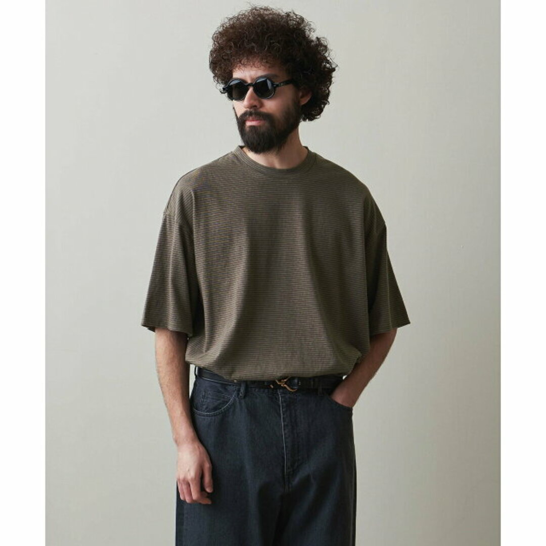 steven alan(スティーブンアラン)の【DK.GREEN】<Steven Alan> CTN/LI BORDER SHORT SLEEVE TEE -LOOSE/Tシャツ その他のその他(その他)の商品写真