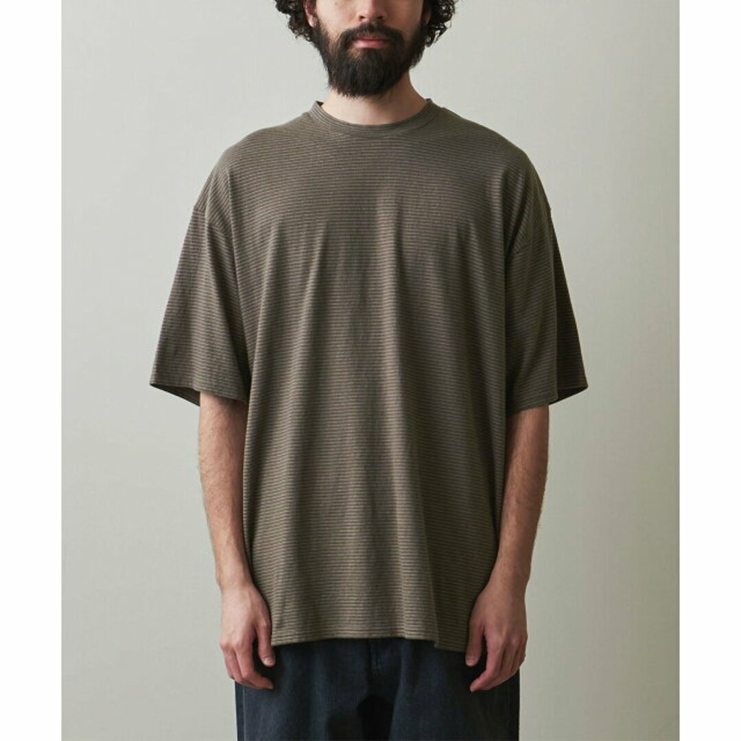 steven alan(スティーブンアラン)の【DK.GREEN】<Steven Alan> CTN/LI BORDER SHORT SLEEVE TEE -LOOSE/Tシャツ その他のその他(その他)の商品写真