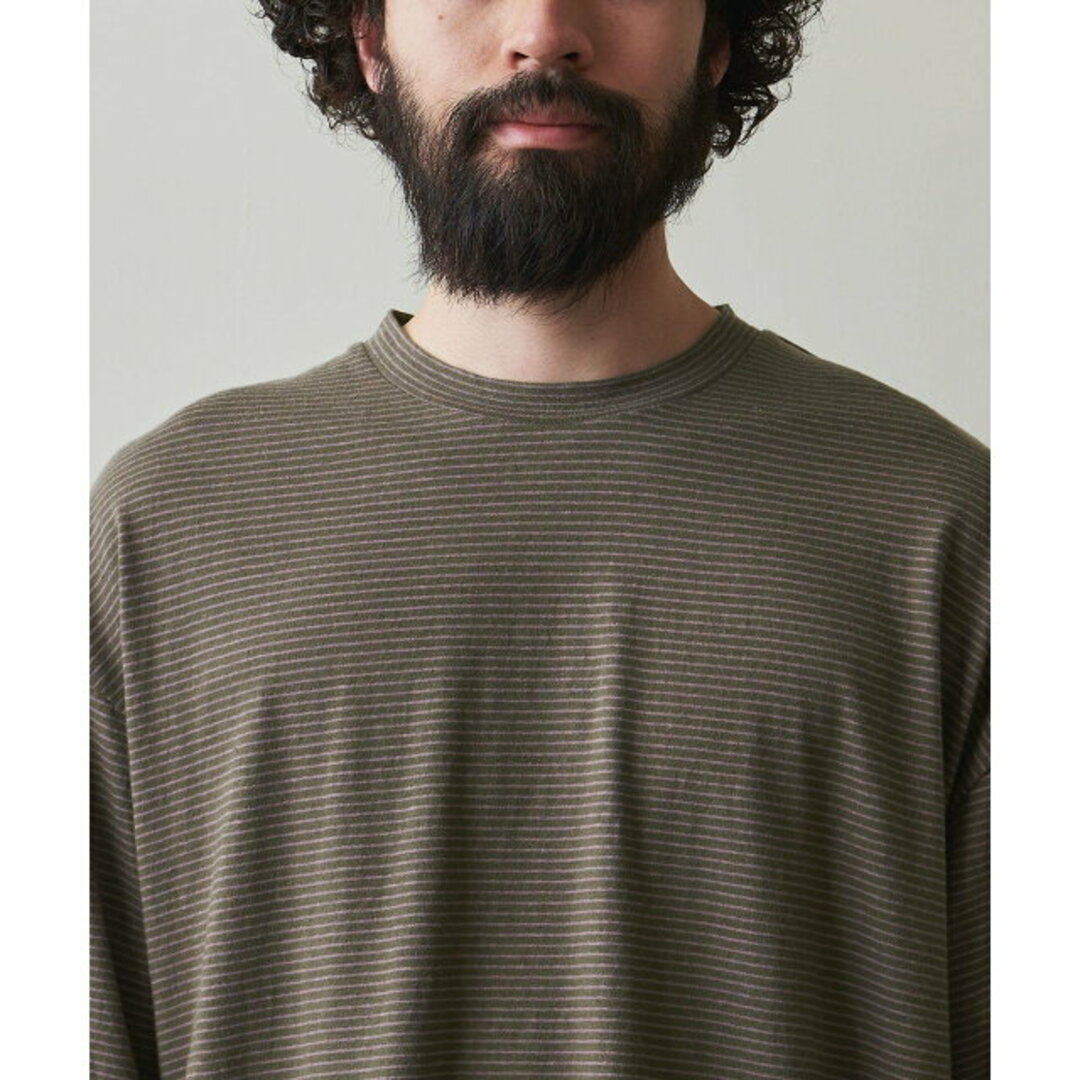 steven alan(スティーブンアラン)の【DK.GREEN】<Steven Alan> CTN/LI BORDER SHORT SLEEVE TEE -LOOSE/Tシャツ その他のその他(その他)の商品写真